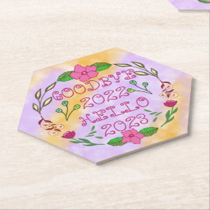 GOODBYE 20XX HALLO 20XX KARTONNEN ONDERZETTERS