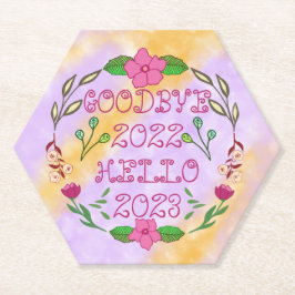 GOODBYE 20XX HALLO 20XX KARTONNEN ONDERZETTERS