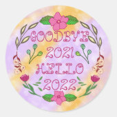 GOODBYE 20XX HALLO 20XX RONDE STICKER (Voorkant)