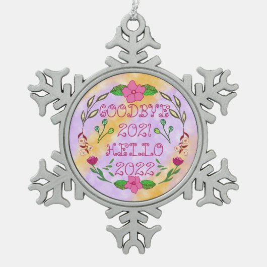 GOODBYE 20XX HALLO 20XX TIN SNEEUWVLOK ORNAMENT (Voorkant)