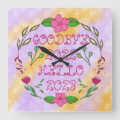 GOODBYE 20XX HALLO 20XX VIERKANTE KLOK (Voorkant)