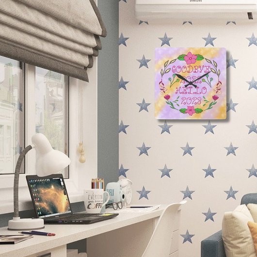 GOODBYE 20XX HALLO 20XX VIERKANTE KLOK