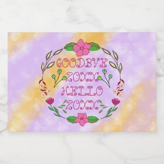 GOODBYE 20XX HALLO 20XX VOEDSELCONTAINER ETIKET (Enkel label)