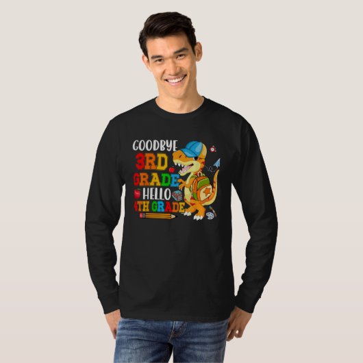 Goodbye 3rd Grade Hello 4th Grade Costume Rex Stud T-shirt (Voorkant volledig)