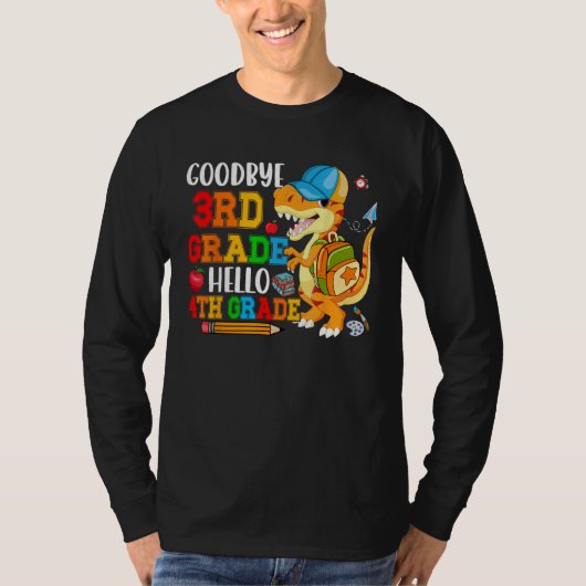 Goodbye 3rd Grade Hello 4th Grade Costume Rex Stud T-shirt (Voorkant)