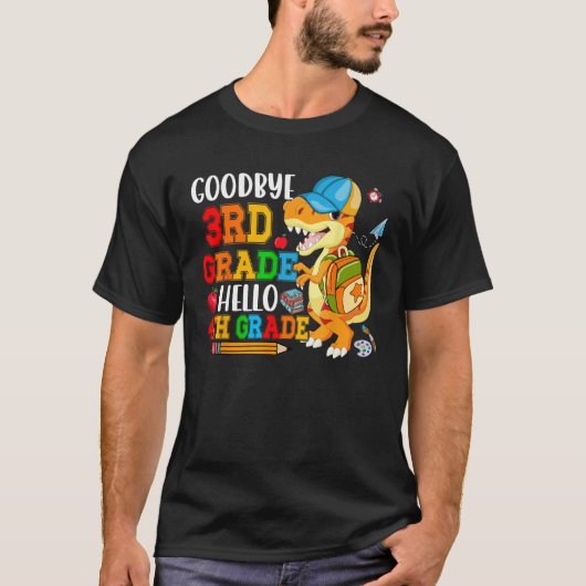 Goodbye 3rd Grade Hello 4th Grade Costume Rex Stud T-shirt (Voorkant)