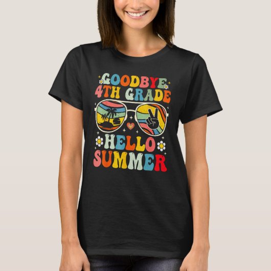 Goodbye 4th Grade Hello Summer Sunglasses Last Day T-shirt (Voorkant)