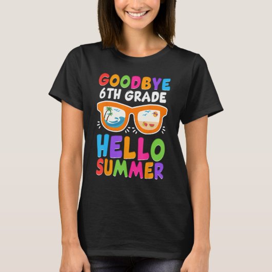 Goodbye 6th Grade Boys Kids Hello Summer Last Day T-shirt (Voorkant)