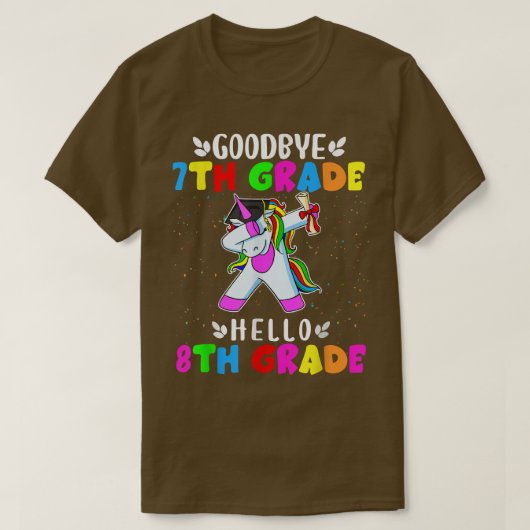 Goodbye 7th Grade Hello 8th Grade Unicorn 2022 Gra T-shirt (Design voorkant)