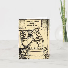 "Goodbye Cruel World"-briefkaart Notitiekaartje