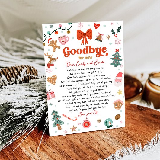 Goodbye For Now From Your Elf Christmas Letter Kaart
