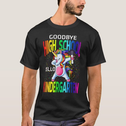 Goodbye High School Hello Kindergarten Unicorn Gra T-shirt (Voorkant)