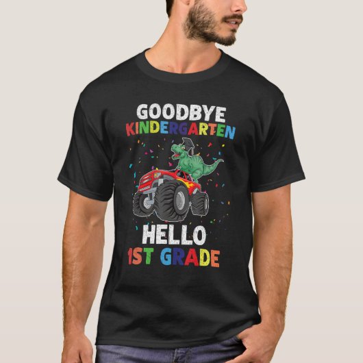Goodbye Kindergarten Hello 1st Grade Dinosaur Grad T-shirt (Voorkant)