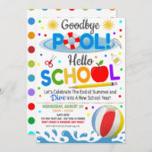 Goodbye Pool Hallo School Party Uitnodiging (Voorkant / Achterkant)