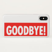 GOODBYE! Rood en wit Case-Mate iPhone Case (Achterkant (horizontaal))