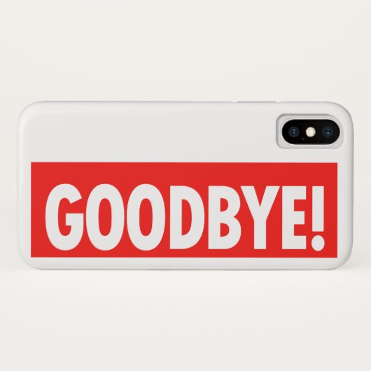 GOODBYE! Rood en wit Case-Mate iPhone Case (Achterkant (horizontaal))