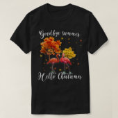 Goodbye Summer Hallo herfst Maple Flamingo Leaf Fa T-shirt (Design voorkant)