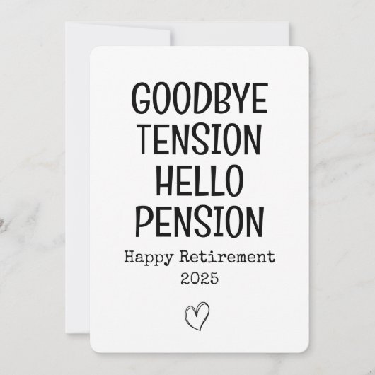 Goodbye Tension Funny Retirement Kaart voor papa (Voorkant)