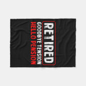 Goodbye Tension Hello Pension Funny Retirement 202 Fleece Deken (Voorkant (Horizontaal))