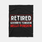 Goodbye Tension Hello Pension Funny Retirement 202 Fleece Deken (Voorkant)