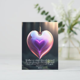 Goodbyes Rumi Quote Glass Heart Briefkaart