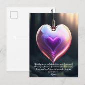 Goodbyes Rumi Quote Glass Heart Briefkaart (Voorkant / Achterkant)