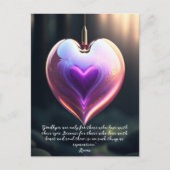 Goodbyes Rumi Quote Glass Heart Briefkaart (Voorkant)