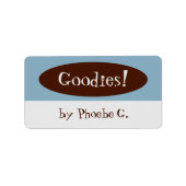 Goodies Blauw en Bruin Keuken Labels (Voorkant)