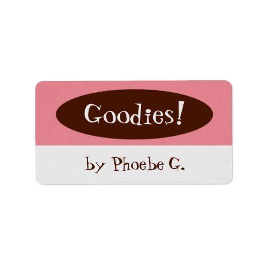 Goodies Roze en Bruin Keuken Labels (Voorkant)