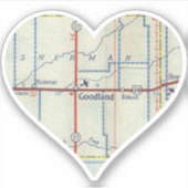 Goodland Kansas kaart Sticker (Voorkant)