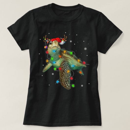 Goodness Astute Zee Turtle Kerstmis Lights Funny T-shirt (Design voorkant)