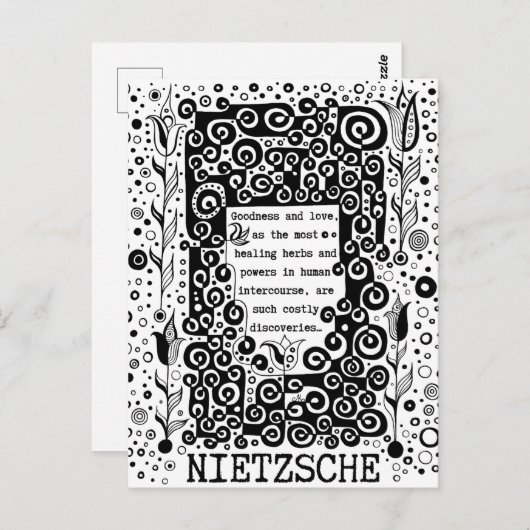 Goodness en LOVE quote van Nietzsche Briefkaart (Voorkant / Achterkant)