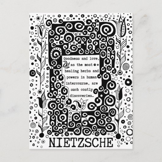 Goodness en LOVE quote van Nietzsche Briefkaart (Voorkant)