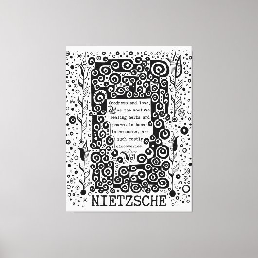 Goodness en LOVE quote van Nietzsche Canvas Afdruk (Voorkant)