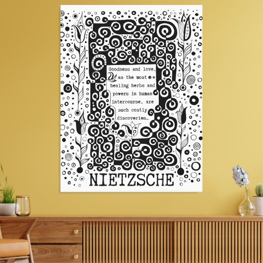 Goodness en LOVE quote van Nietzsche Canvas Afdruk (Insitu (Woonkamer))