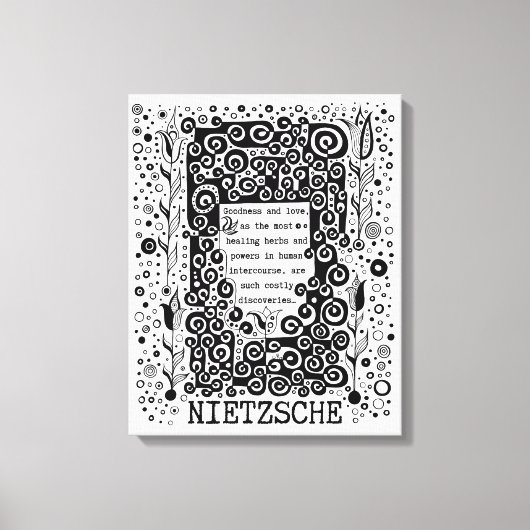 Goodness en LOVE quote van Nietzsche Canvas Afdruk (Voorkant)