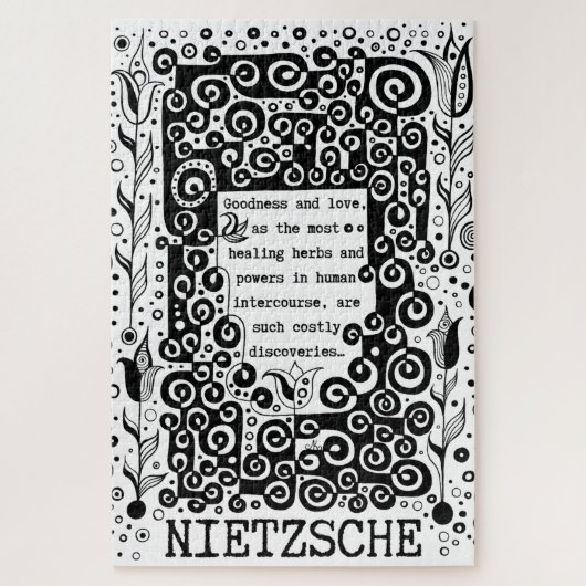 Goodness en LOVE quote van Nietzsche Legpuzzel (Verticaal)