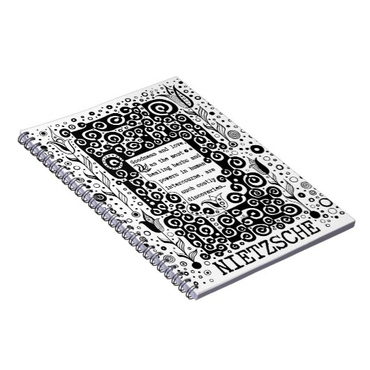 Goodness en LOVE quote van Nietzsche Notitieboek (Rechterzijde)