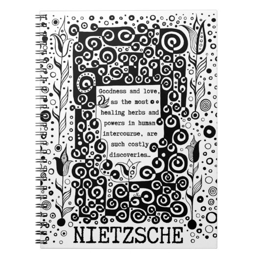 Goodness en LOVE quote van Nietzsche Notitieboek (Voorkant)