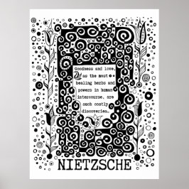 Goodness en LOVE quote van Nietzsche Poster