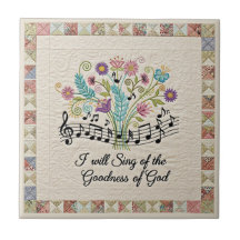 Goodness of God quilted look floral music