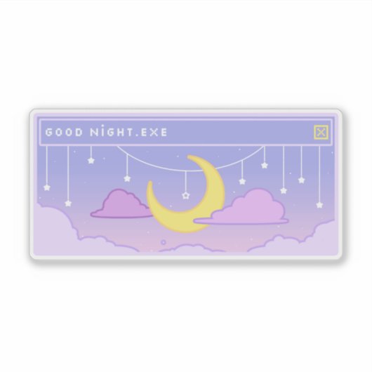 Goodnight.exe pop up window sticker (Voorkant)