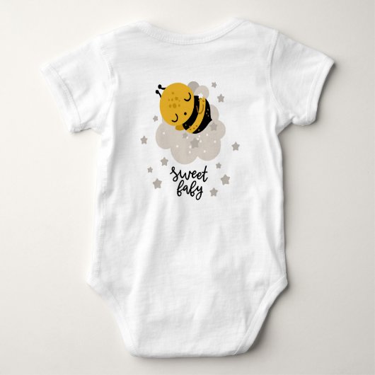 Goodnight Honey Bee Yellow Stars | Baby Bodysuit (Achterkant)