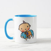 Goodnight Kisses Schattige puppy in Blue Pajamas Mok (Links)