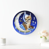 Goodnight Moonlight Cat Nursery Clock Grote Klok (Huis)