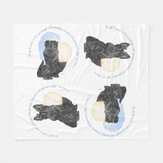 Goodnight Scottish Terrier Fleece Deken (Voorkant (Horizontaal))
