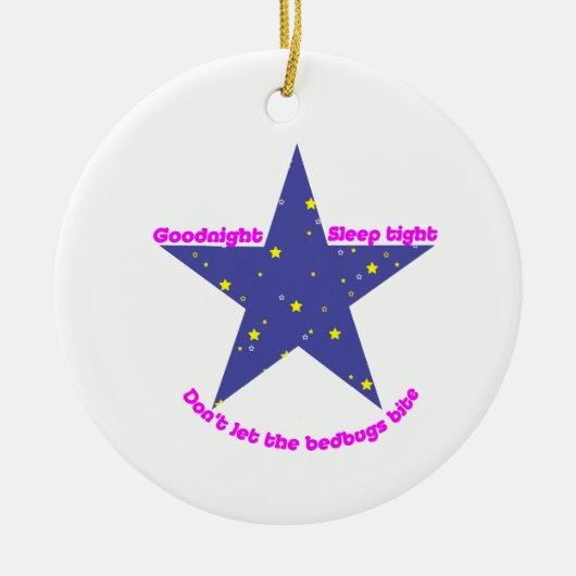 Goodnight Sleep Tight Bedbug Star Keramisch Ornament (Voorkant)