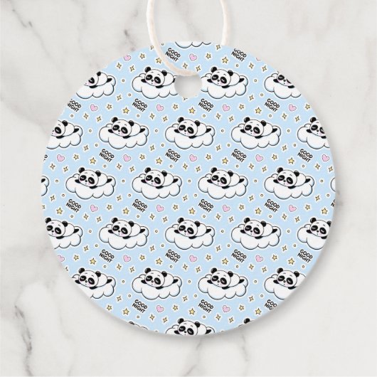 Goodnight Sleeping Panda Beer Bedankjes Labels (Achterkant)