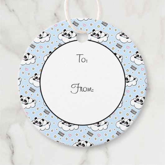 Goodnight Sleeping Panda Beer Bedankjes Labels (Voorkant)