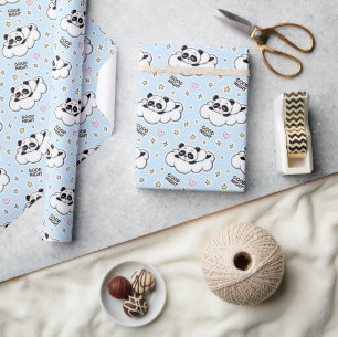 Goodnight Sleeping Panda Beer Cadeaupapier